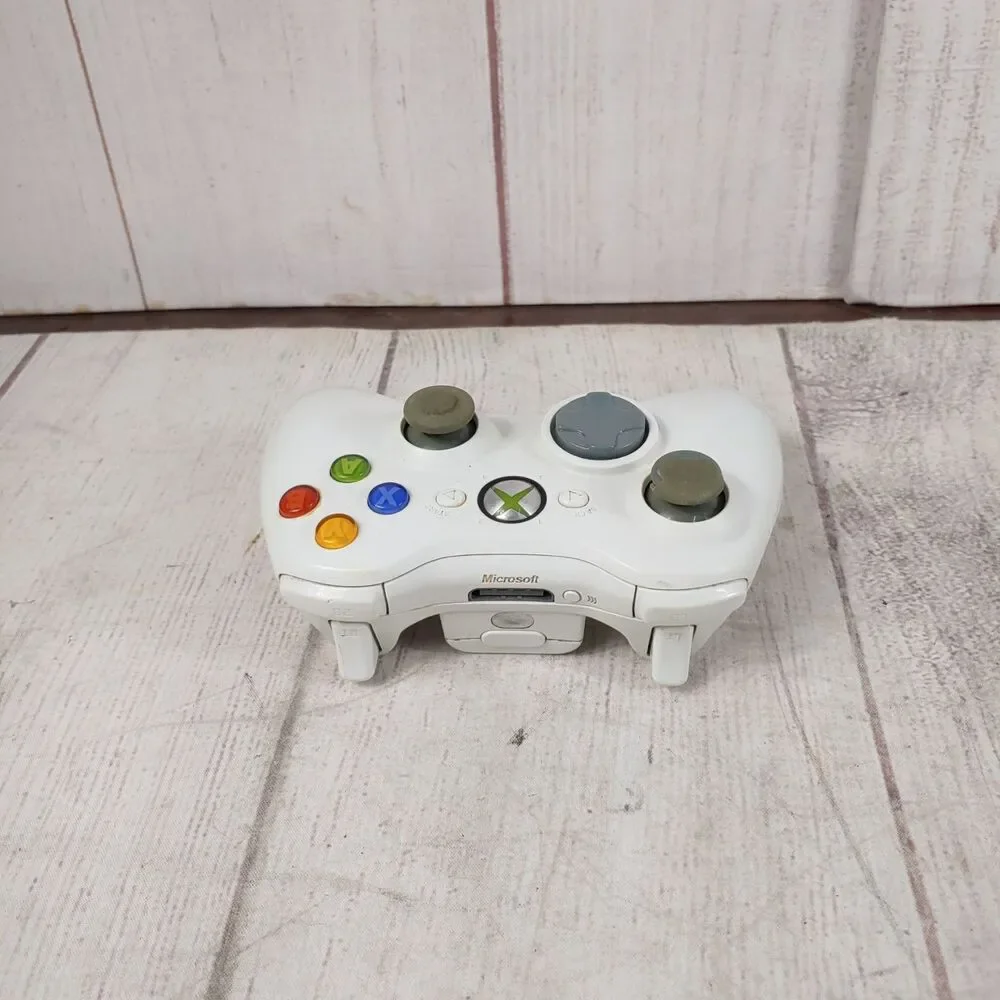 Microsoft Xbox 360 Wireless Controller - WHITE W/ Battery Cover - TESTED WORKING